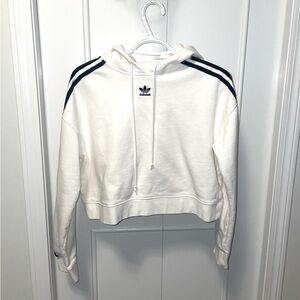 Adidas white cropped hoodie